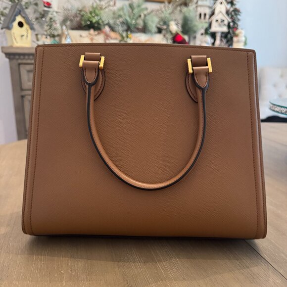 PRADA Saffiano Leather 2way Hand & Shoulder Bag in Brown/Canella  (1BA227) - Picture 2 of 6